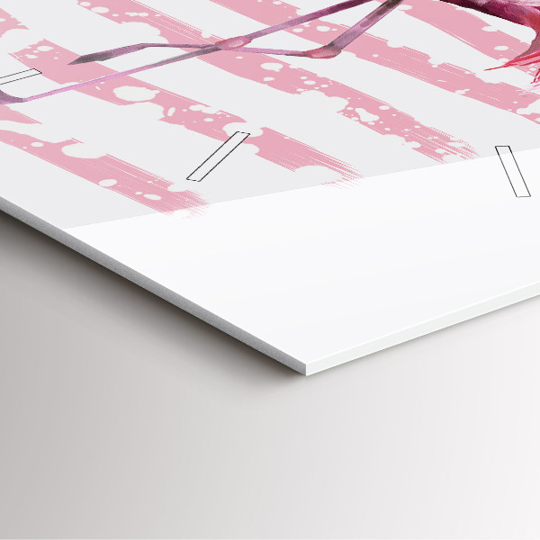 Ceas pătrat de perete din sticlă Grafica Flamingo