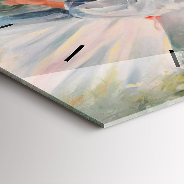 Ceas pătrat de perete din sticlă Femeie frumoasă cu un cal