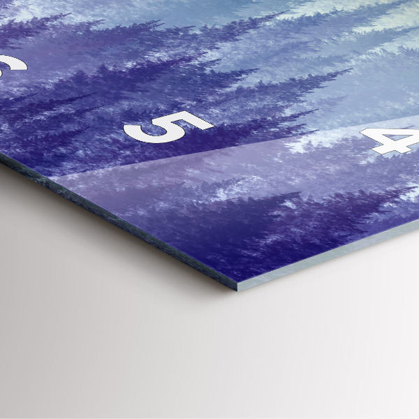 Ceas pătrat de perete din sticlă Pădure în ceață