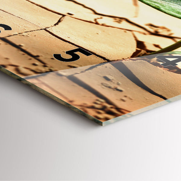 Ceas pătrat de perete din sticlă Plantați în sol uscat