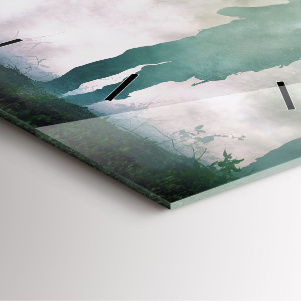 Ceas pătrat de perete din sticlă Soldații armatei în pădure