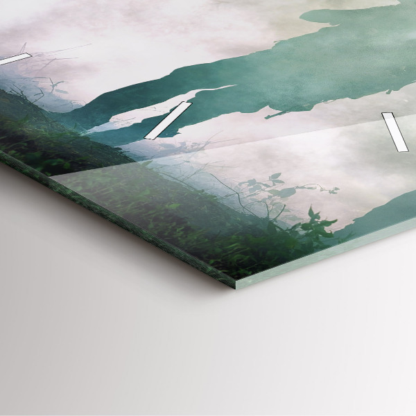 Ceas pătrat de perete din sticlă Soldații armatei în pădure