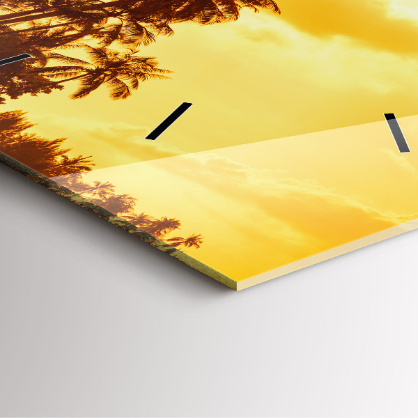 Ceas pătrat de perete din sticlă Palmieri insoriti