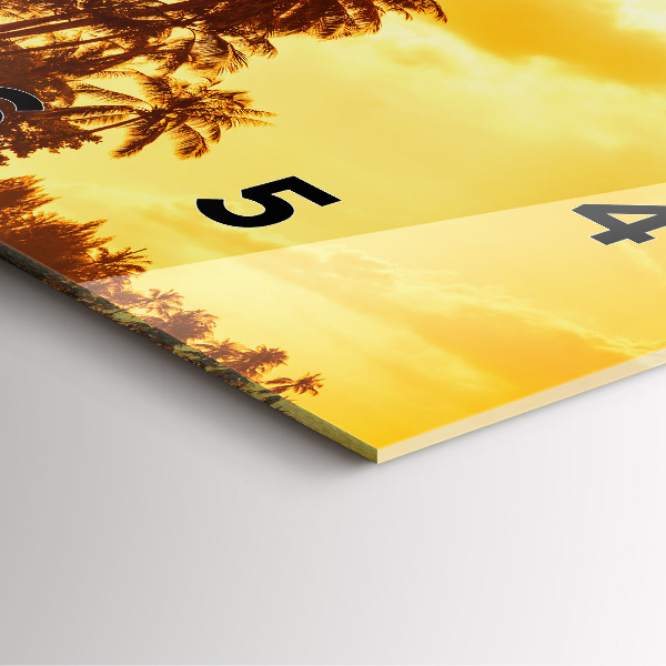 Ceas pătrat de perete din sticlă Palmieri insoriti