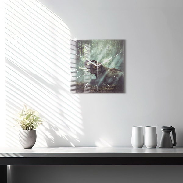 Ceas pătrat de perete din sticlă Un băiat citește o carte