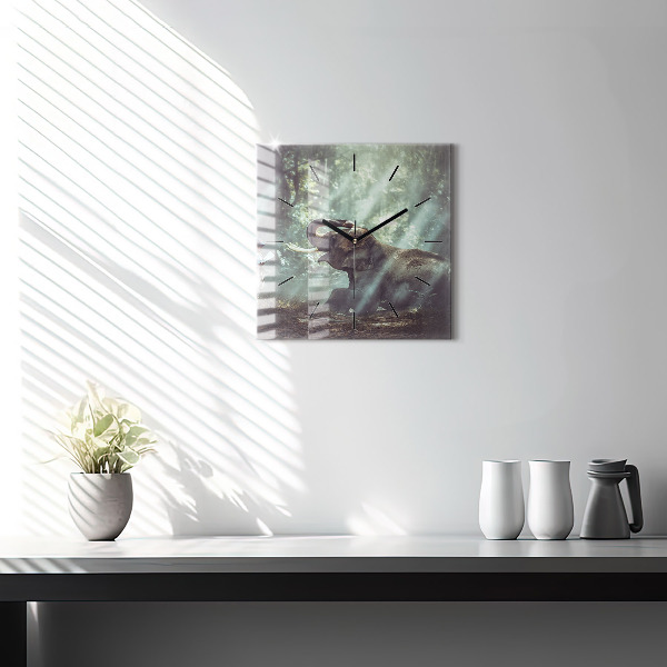 Ceas pătrat de perete din sticlă Un băiat citește o carte