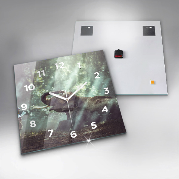 Ceas pătrat de perete din sticlă Un băiat citește o carte