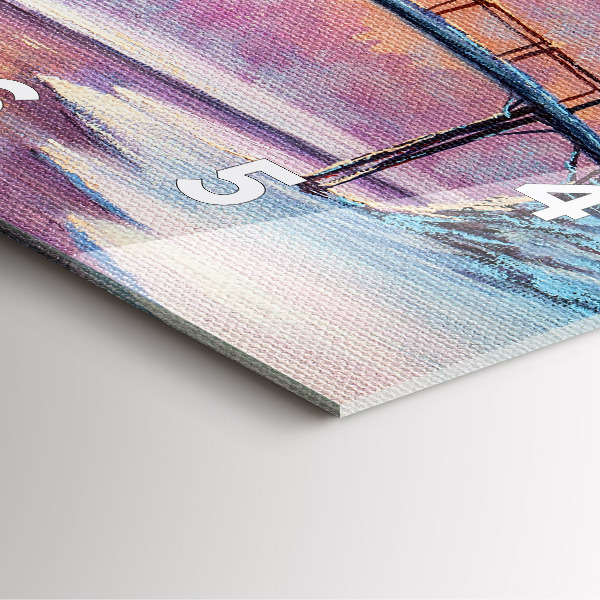 Ceas pătrat de perete din sticlă Pom de Crăciun și pod