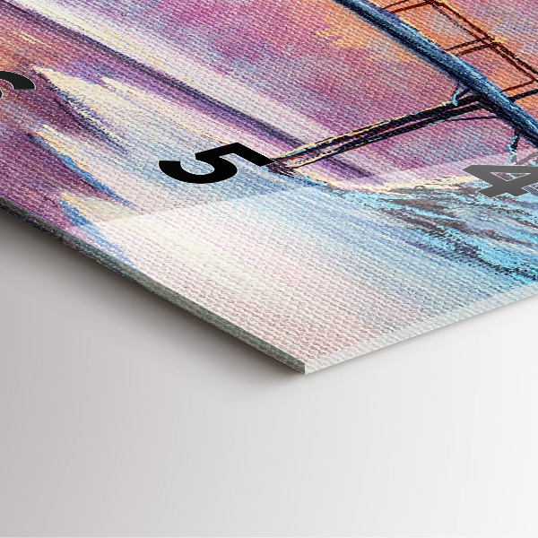 Ceas pătrat de perete din sticlă Pom de Crăciun și pod