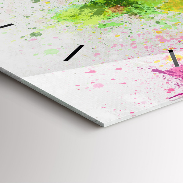 Ceas pătrat de perete din sticlă Harta lumii pe hârtie