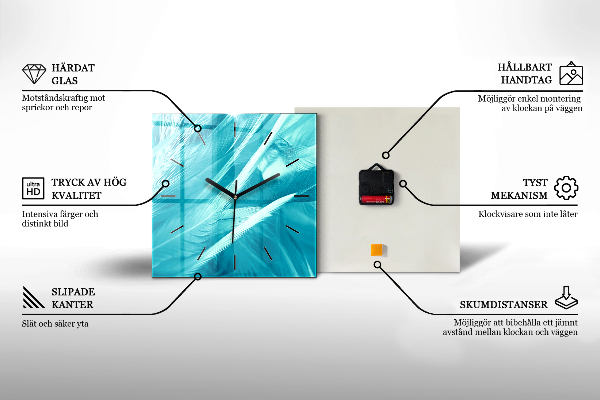 Ceas pătrat de perete din sticlă Harta lumii pe hârtie