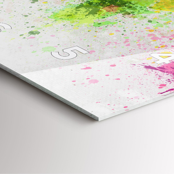 Ceas pătrat de perete din sticlă Harta lumii pe hârtie