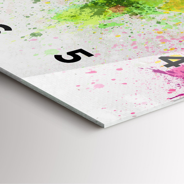 Ceas pătrat de perete din sticlă Harta lumii pe hârtie