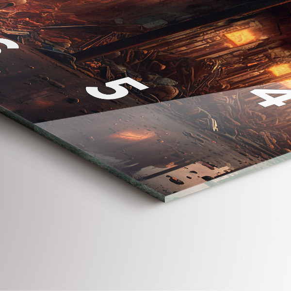 Ceas pătrat de perete din sticlă Clădire apocaliptică