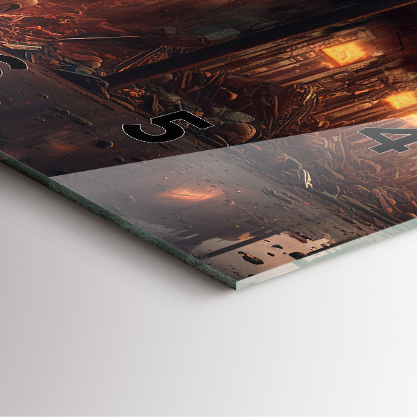 Ceas pătrat de perete din sticlă Clădire apocaliptică