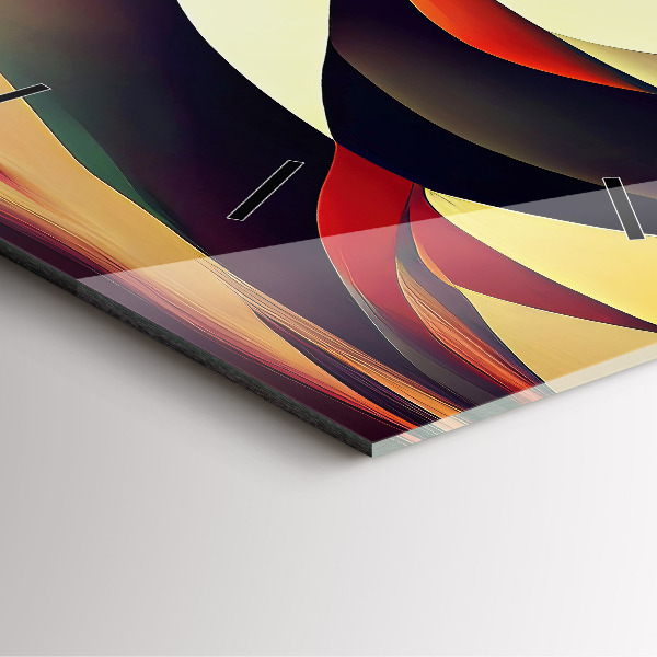 Ceas pătrat de perete din sticlă Fundal cu linii abstracte