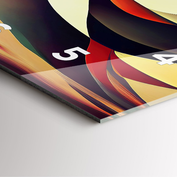 Ceas pătrat de perete din sticlă Fundal cu linii abstracte