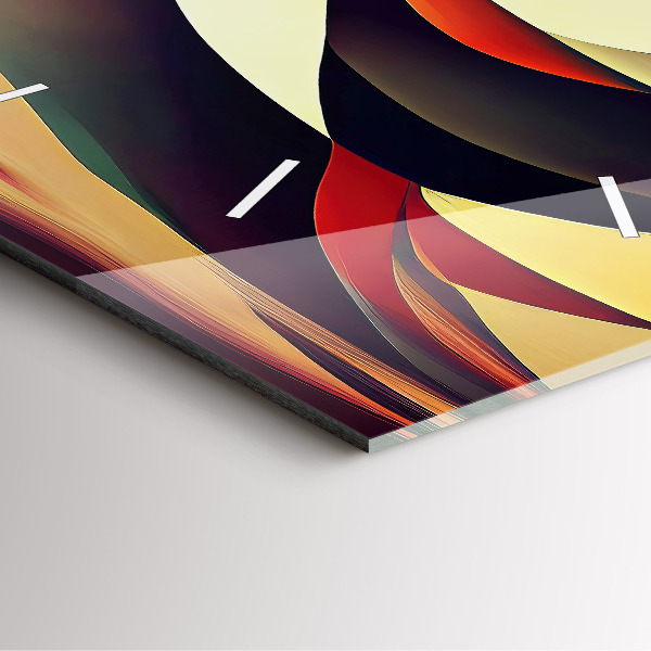 Ceas pătrat de perete din sticlă Fundal cu linii abstracte