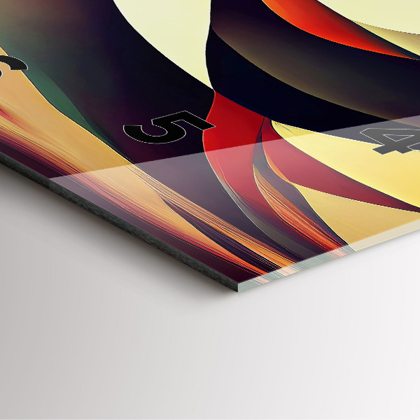 Ceas pătrat de perete din sticlă Fundal cu linii abstracte