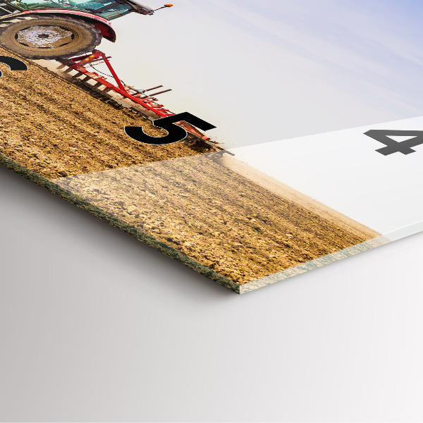 Ceas pătrat de perete din sticlă Fermier într-un tractor