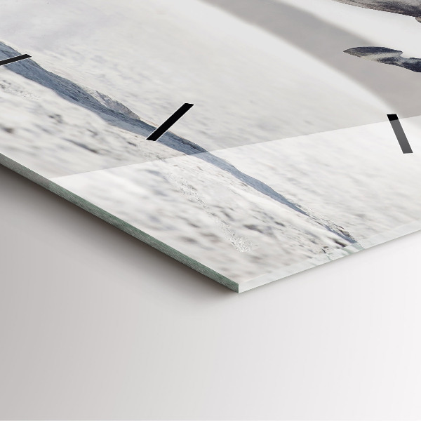 Ceas pătrat de perete din sticlă Cal alb în galop