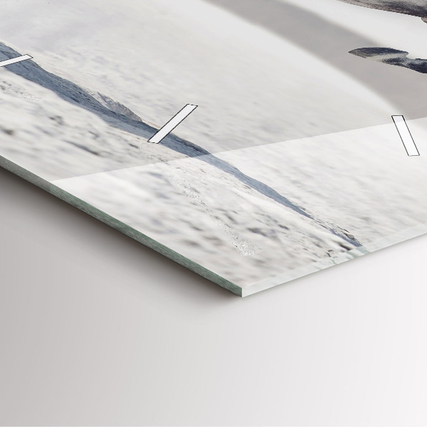 Ceas pătrat de perete din sticlă Cal alb în galop