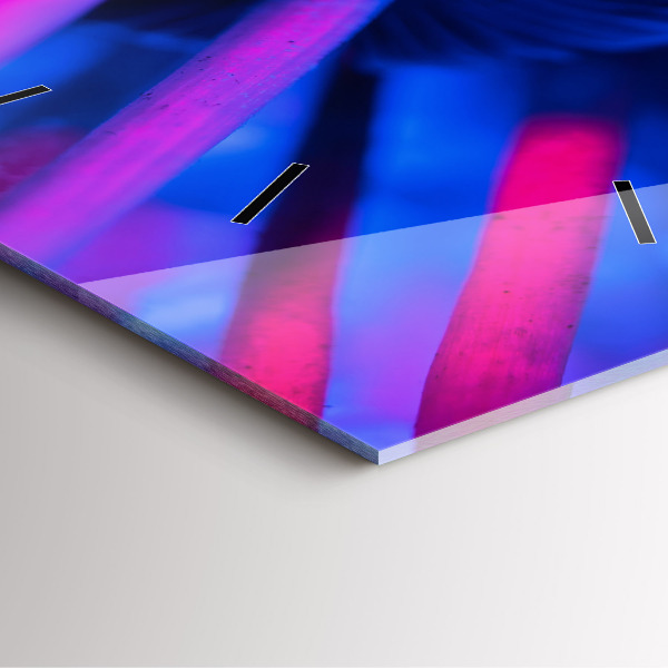 Ceas pătrat de perete din sticlă Ciuperci magice colorate