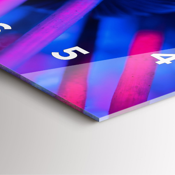 Ceas pătrat de perete din sticlă Ciuperci magice colorate