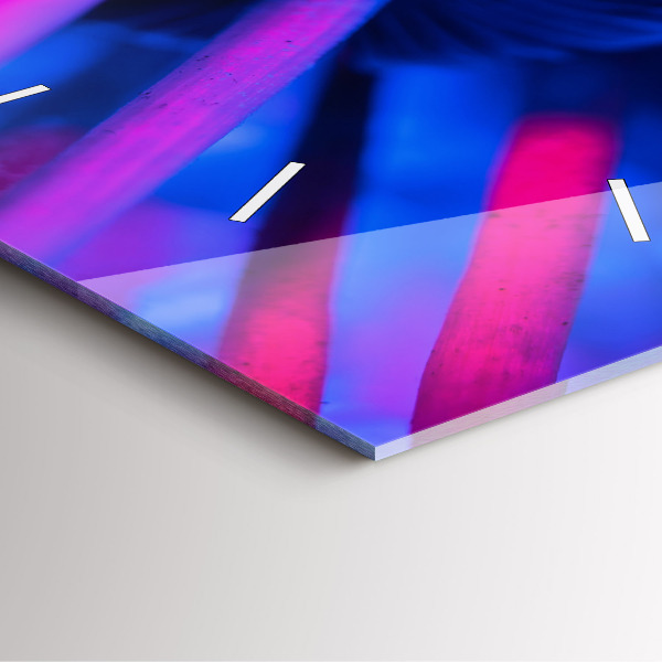 Ceas pătrat de perete din sticlă Ciuperci magice colorate