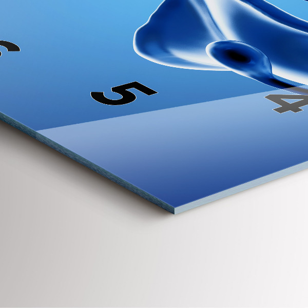 Ceas pătrat de perete din sticlă Abstracție lichidă