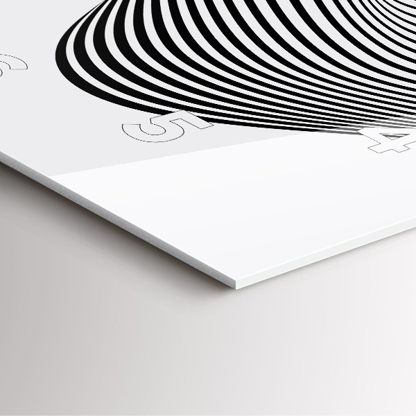 Ceas pătrat de perete din sticlă Arta alb-negru