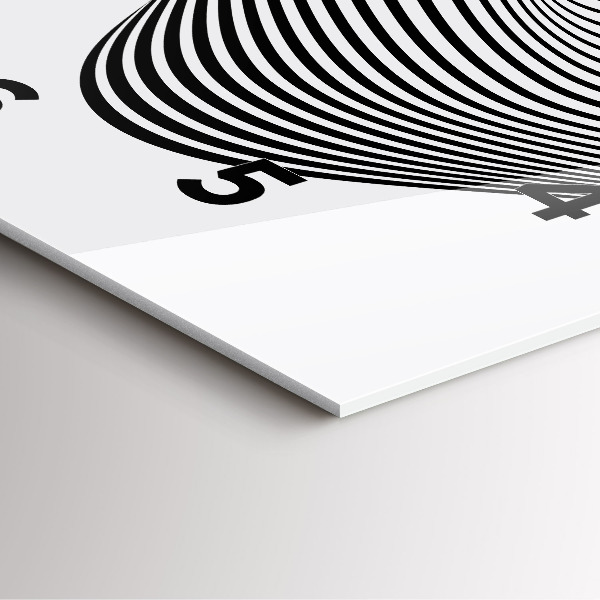 Ceas pătrat de perete din sticlă Arta alb-negru