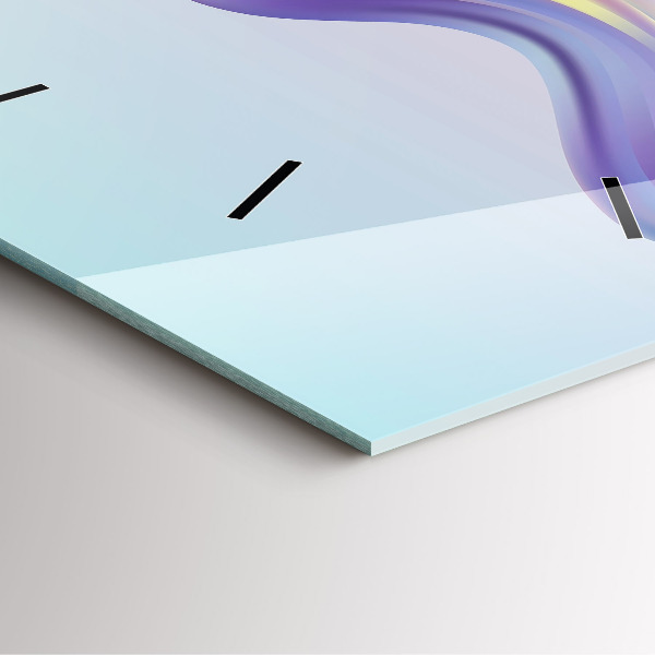 Ceas pătrat de perete din sticlă Abstracția valului pastel
