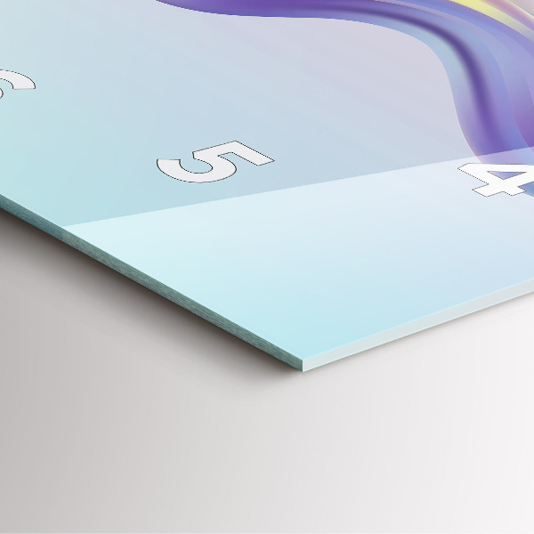 Ceas pătrat de perete din sticlă Abstracția valului pastel