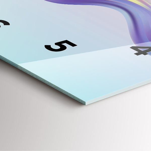 Ceas pătrat de perete din sticlă Abstracția valului pastel