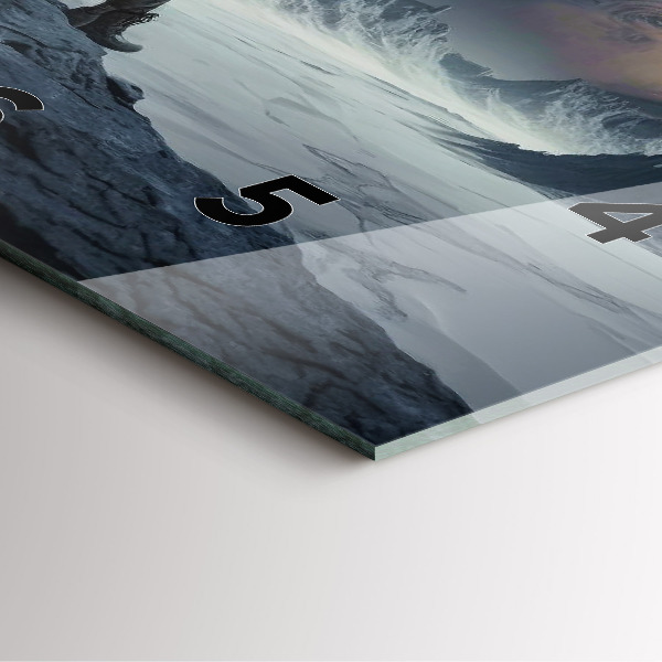 Ceas pătrat de perete din sticlă Omul pe fundalul lunii