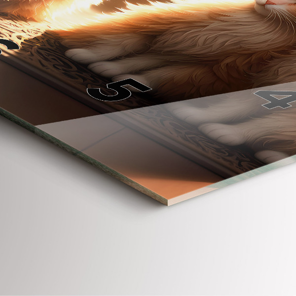 Ceas pătrat de perete din sticlă Patru pisoi la soare