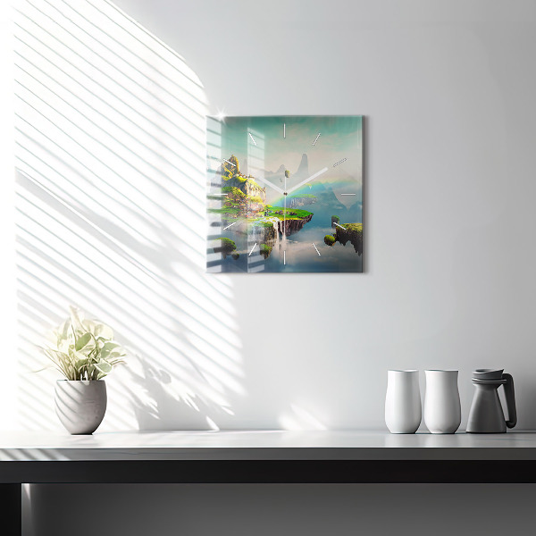 Ceas pătrat de perete din sticlă fantezie chinezească