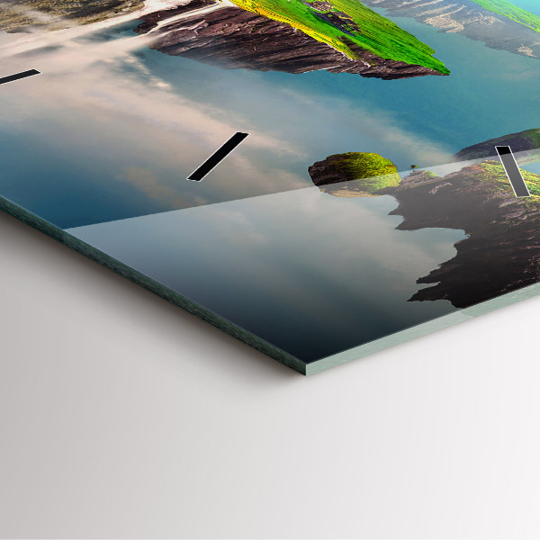 Ceas pătrat de perete din sticlă fantezie chinezească