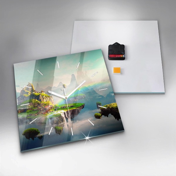 Ceas pătrat de perete din sticlă fantezie chinezească