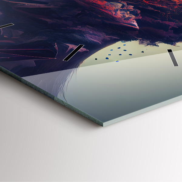 Ceas pătrat de perete din sticlă Femeie abstractă