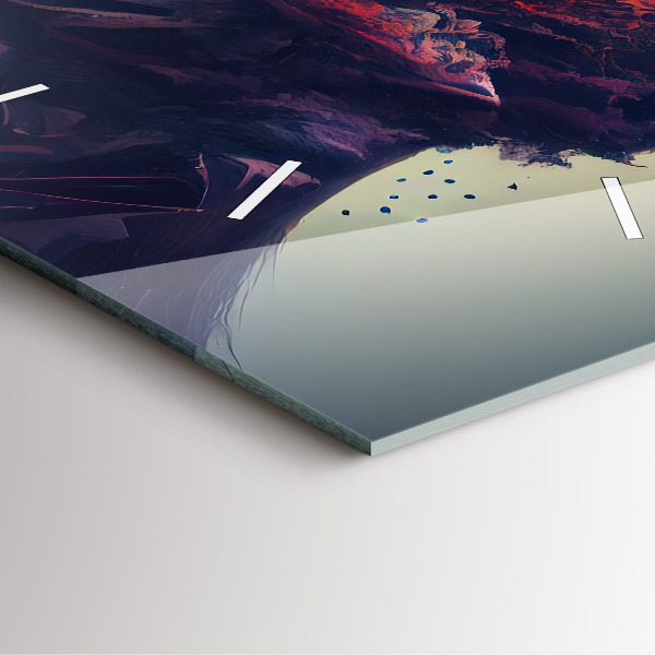 Ceas pătrat de perete din sticlă Femeie abstractă