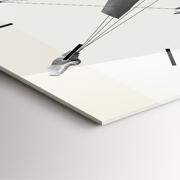 Ceas pătrat de perete din sticlă Dansatoare abstractă