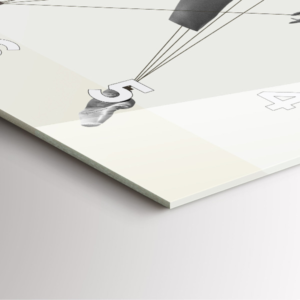 Ceas pătrat de perete din sticlă Dansatoare abstractă