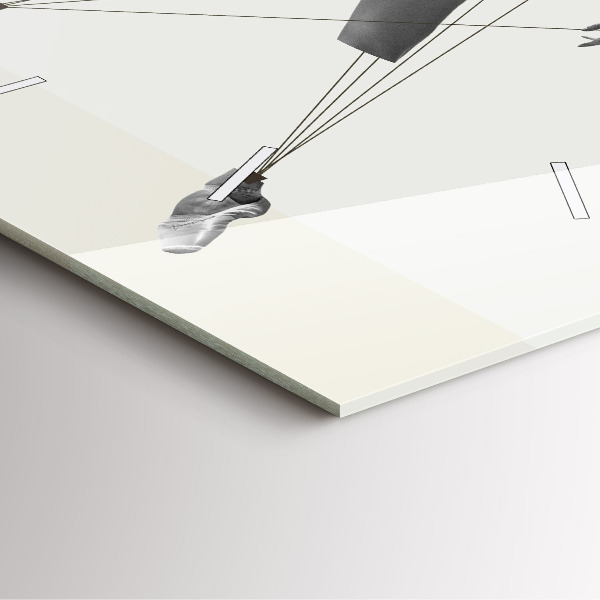 Ceas pătrat de perete din sticlă Dansatoare abstractă