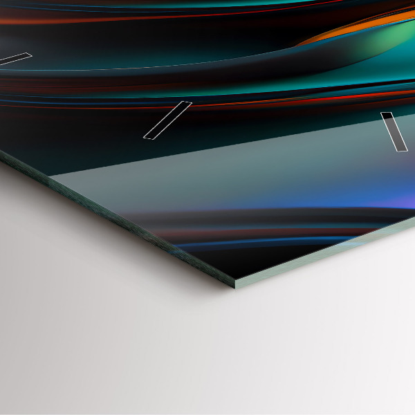 Ceas pătrat de perete din sticlă Val futurist