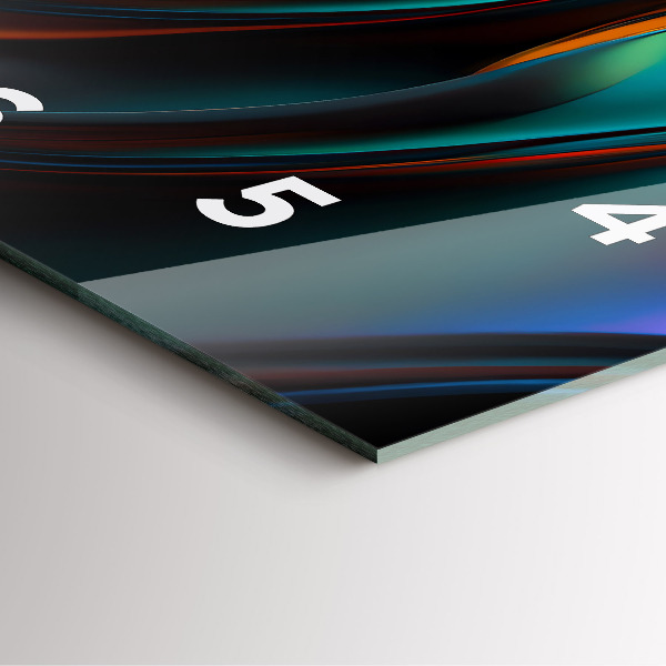 Ceas pătrat de perete din sticlă Val futurist