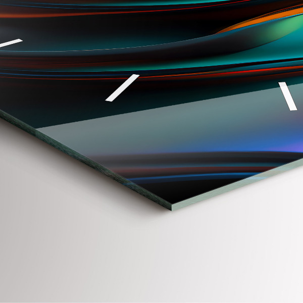 Ceas pătrat de perete din sticlă Val futurist