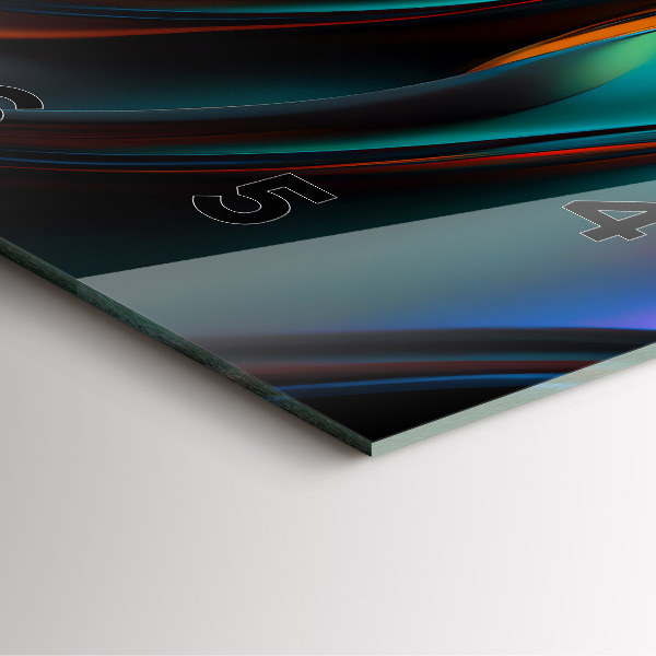 Ceas pătrat de perete din sticlă Val futurist