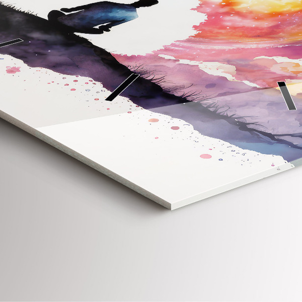 Ceas pătrat de perete din sticlă Meditație stil de viață